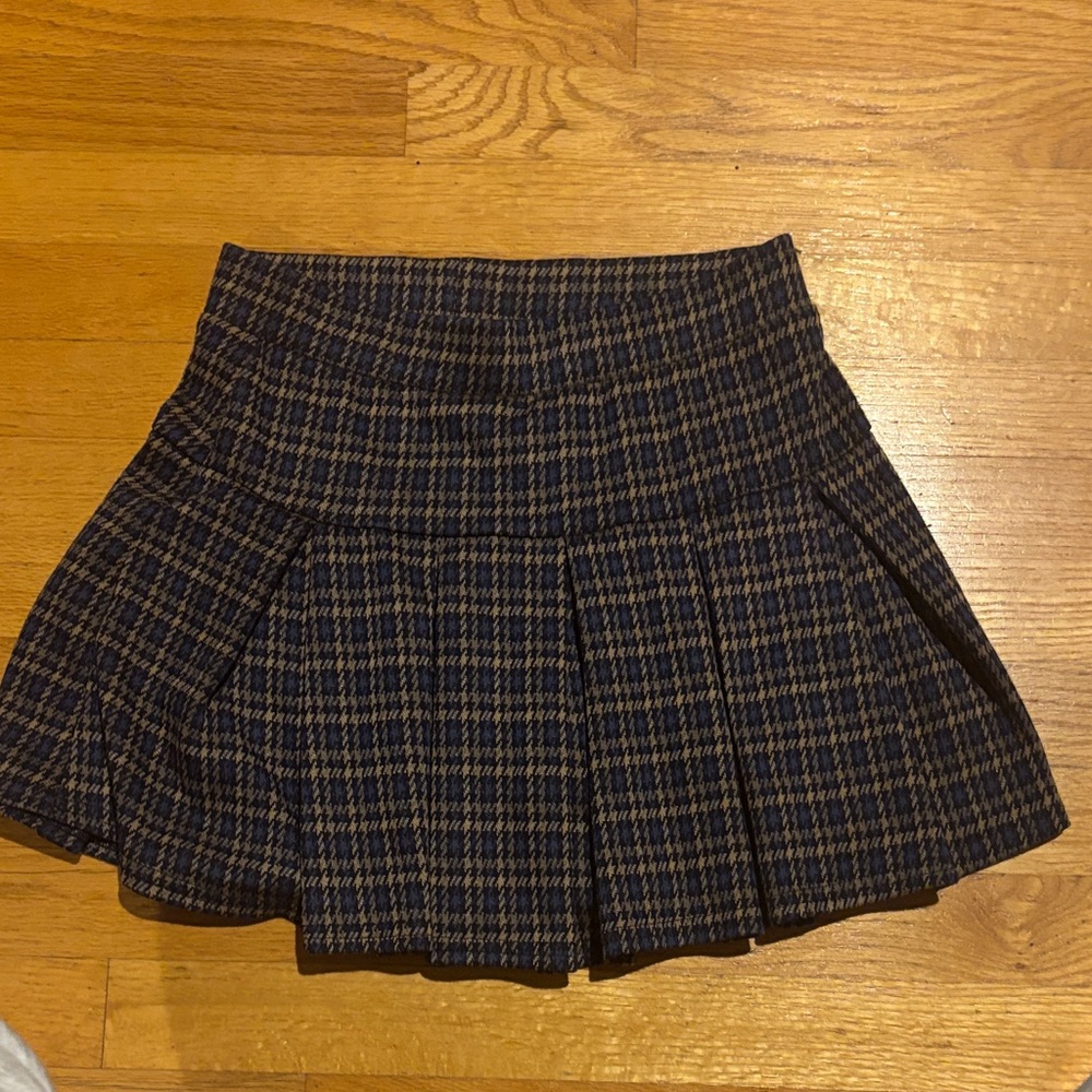 American Eagle Outfitters Navy and Brown Skater Skort